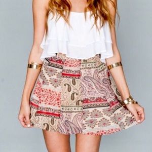 Show Me Your Mumu Paisley Boho Patchwork Panel Skater Skirt